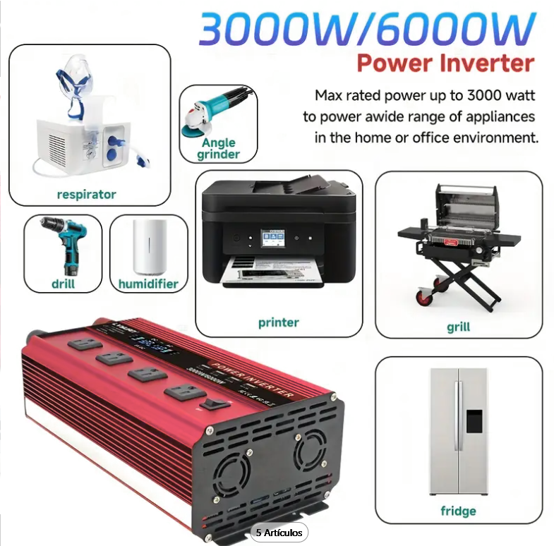INVERSOR 3000W/6000W 12V 110V onda modificada LUYUAN