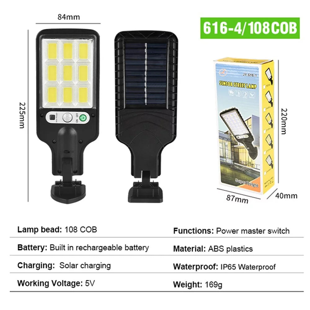 Lámpara Led Solar Con Sensor 4300 Lúmenes
